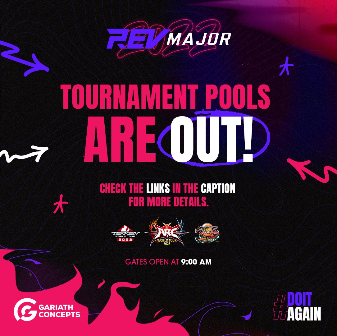 revmajorph's tweet photo. Finally! #REVMajor2022 Official Tournament pools are out! Visit https://t.co/hqLXqyP3MC for more details

See you this weekend, Sept 17-18, 2022 at Function Rooms 4-5 SMX Convention Center, Metro Manila. Gates open at 9:00 AM. 

#DoItAgain https://t.co/H8d5vnaacQ