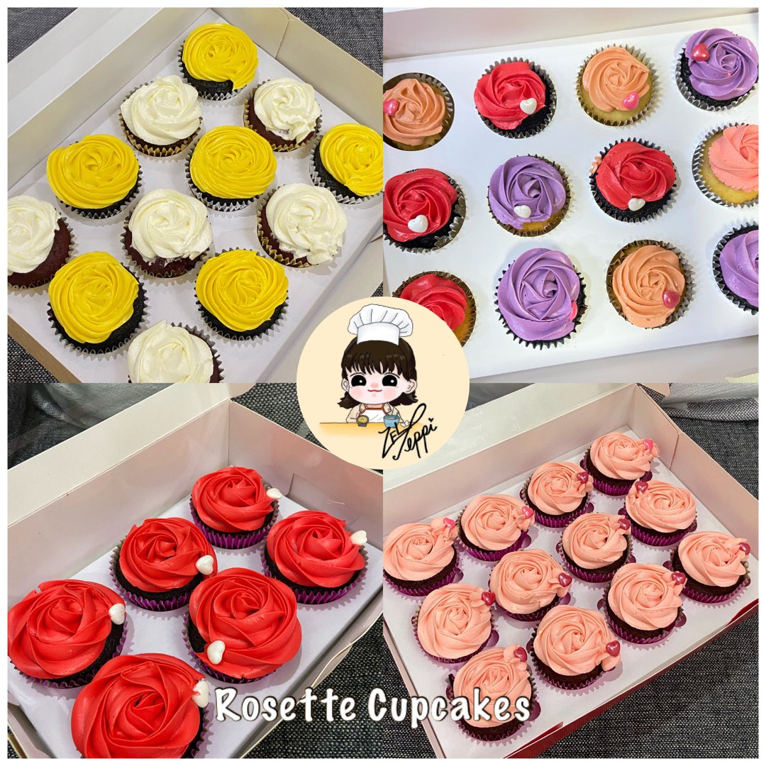 bakesbyzeppi's tweet photo. who wouldn't resist out rosette cupcakes? order yours now!❤️

🍰 available flavors: 
(bestseller) chocolate, vanilla &amp; red velvet (+120)
6 pcs starts at ₱385
12 pcs starts at ₱720
*can be customizable*

t. for exposure: cupcakes bakes ph wts lfb wtt lft wtb lfs gidle itzy ive https://t.co/5JUlqjsFe3