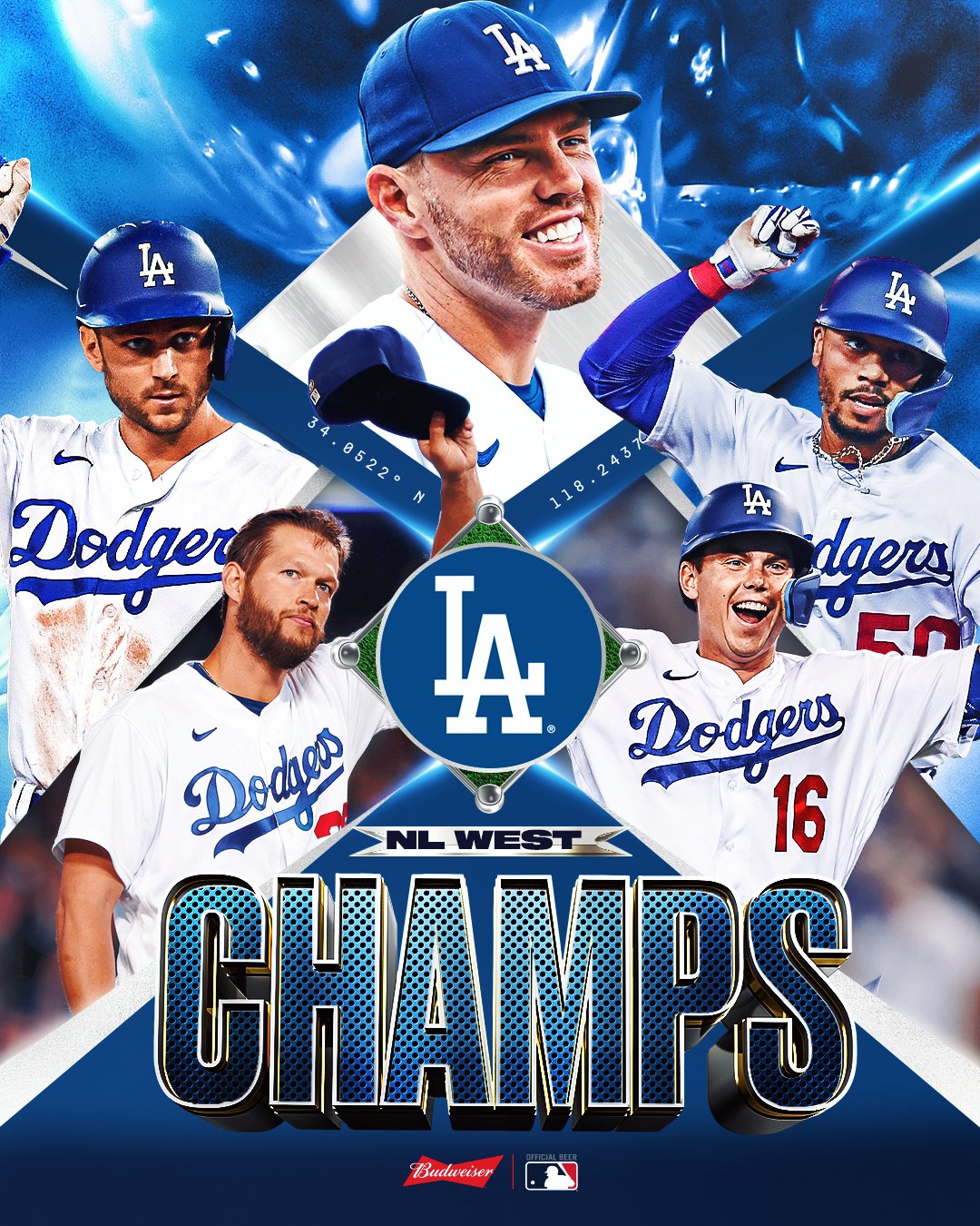 2023 NL West Division Champions 2023 MLB Los Angeles Dodgers