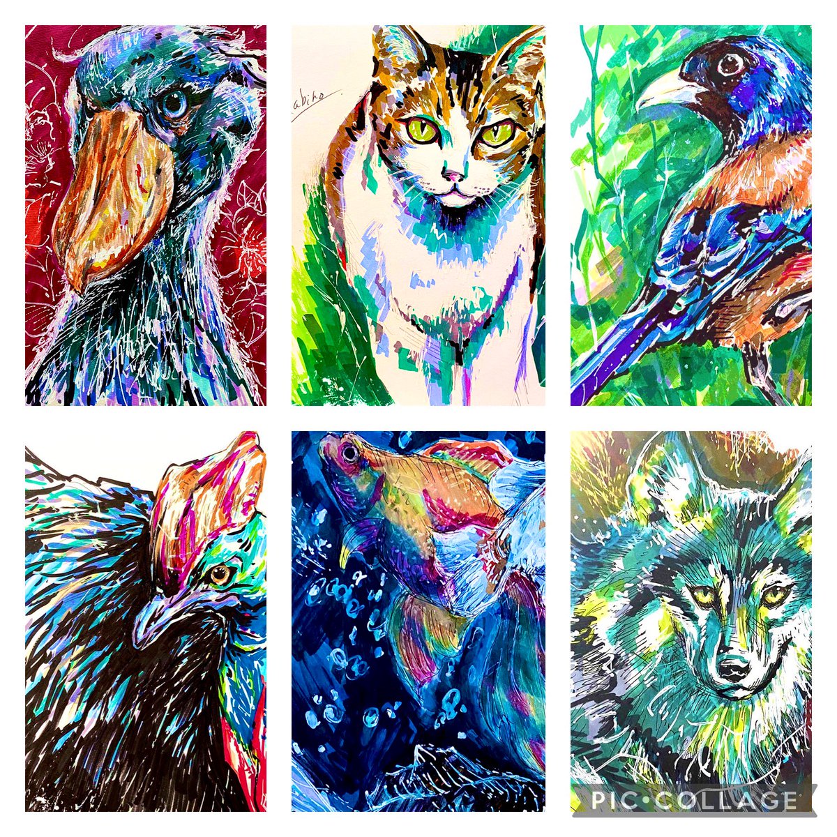 原画がどこにいったか分からない ミミズクのペン画イラストです。 年内