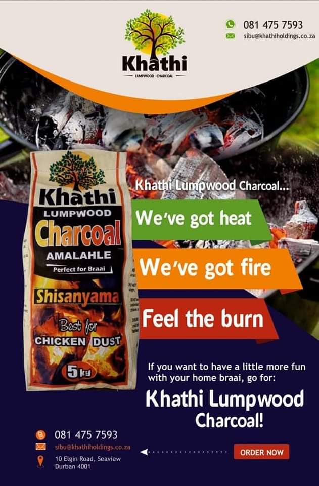 #KhathiCharcoal (5kg)

Features and benefits:
●Large Lumpwood portions
●Made with natural pieces of Hardwood
●No additives
●Burns longer and produces very low amounts of ash
●Ideal for braais, Shisanyama and Chicken Dust

#GrowingWithUs