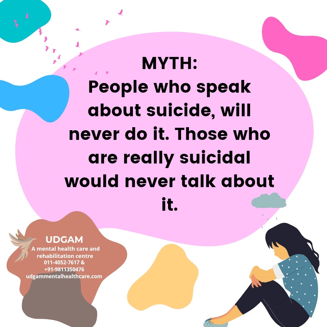 Busting Myths 
Website: udgammentalhealthcare.com
(jeevanaasthahelpline ) #suicidepreventionday #suicideawareness #CreatingHopeThroughAction #helpisavailable #udgammentalhealth #udgamclinic #psychotherapy #mentalhealthawareness