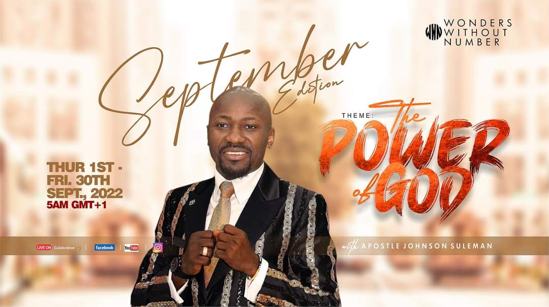 ofmhamburg's tweet photo. WONDERS WITHOUT NUMBER WITH APOSTLE JOHNSON SULEMAN LIVE::๐ฅTHE POWER OF GOD!!! (WWN Day10 - September Edition) 14th Sept. 2022
Prayer:
2). My Father X2 In The Name Of Jesus Christ,As I Begin To Pray, Give Great-men Around Me A Problem That I Alone Can Solve, Amen
#WWN
#WithAJS https://t.co/g4KYx4l44Z