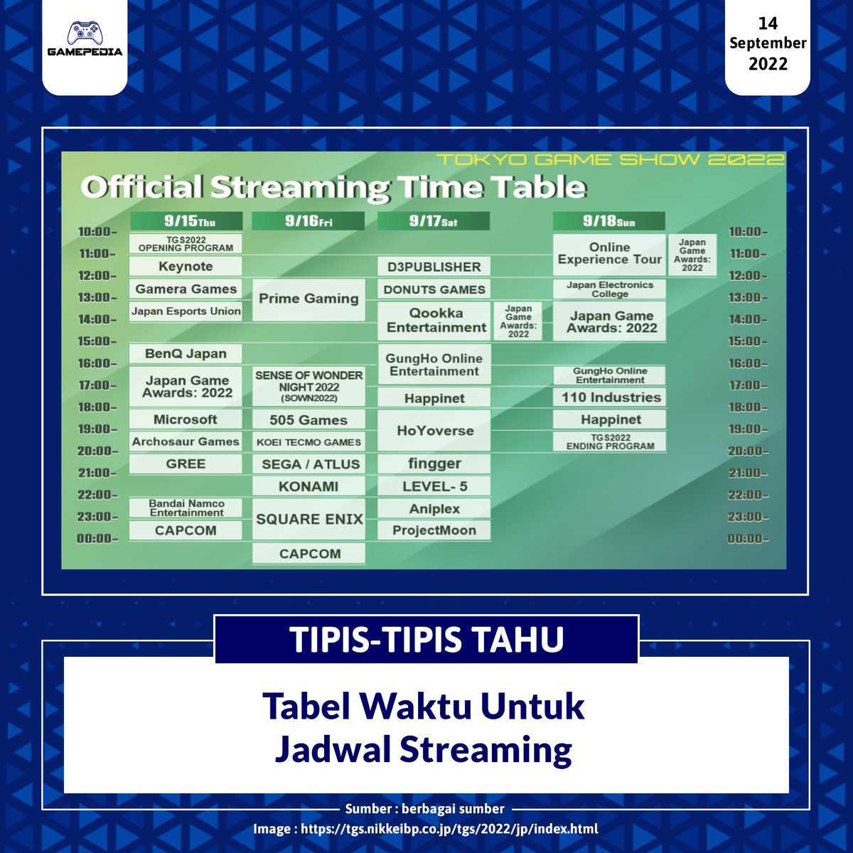 gamepediainfo's tweet photo. Info lengkap👇
https://t.co/lBUDZSDfhs

#game #PC #tokyogameshow2022 #japan #publisher #gamedeveloper #trending #gamepediaofficial https://t.co/oNcYniLQsF