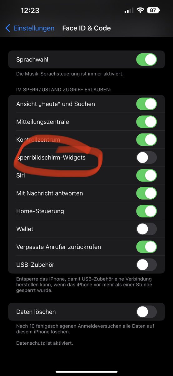 StefanTrunzik's tweet photo. @ReneHesse Kannst du in den Face ID Einstellungen deaktivieren. Dann allerdings für alle Widgets. https://t.co/plCG8E6hIb