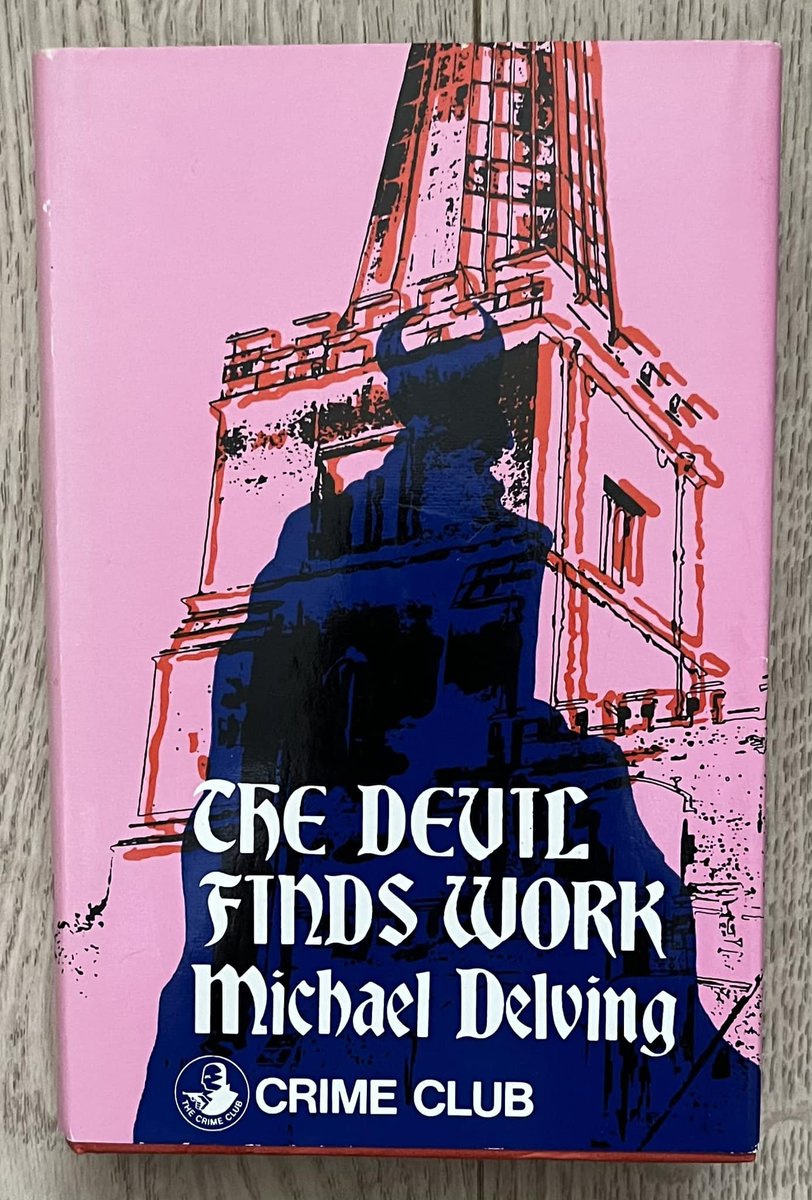 wilsongullis's tweet photo. The UK hardcover edition of The Devil Finds Work, published by The Crime Club (Collins) in 1970, and with cover art by Bernard Allum. #thedevilfindswork #michaeldelving #1970s #vintagebook #hardbackbook #crimenovel #mysterynovel #coverart https://t.co/2XlrkaOufz