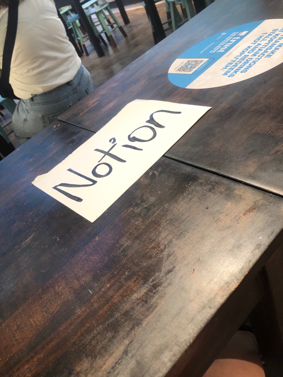 Ghetto Notion sign on the table that I choped. Hahahha