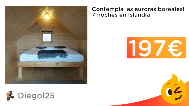 chollometro's tweet photo. Contempla las auroras boreales! 7 noches en Islandia del 15 al 22 octubre, en cabaña de madera, sólo 197 euros/persona. Cancelación gratis. ➡️ https://t.co/abNqEZo41h https://t.co/l9ABYNqO7D