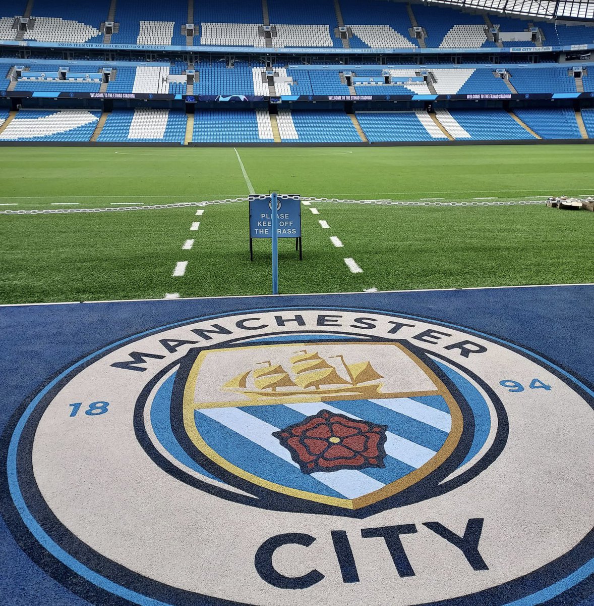 raising_rhys's tweet photo. An early ✅ today! Thanks to @ManCity for allowing us access to the ground - very much appreciated 😊 🙏 

You can donate at https://t.co/P0uu5HY4Tp - all funds go towards giving kids &amp; their families, who have been affected by #cancer a fantastic day out. 

#ride4rhys 🚴⚽️ https://t.co/WqNBlbRO9Q