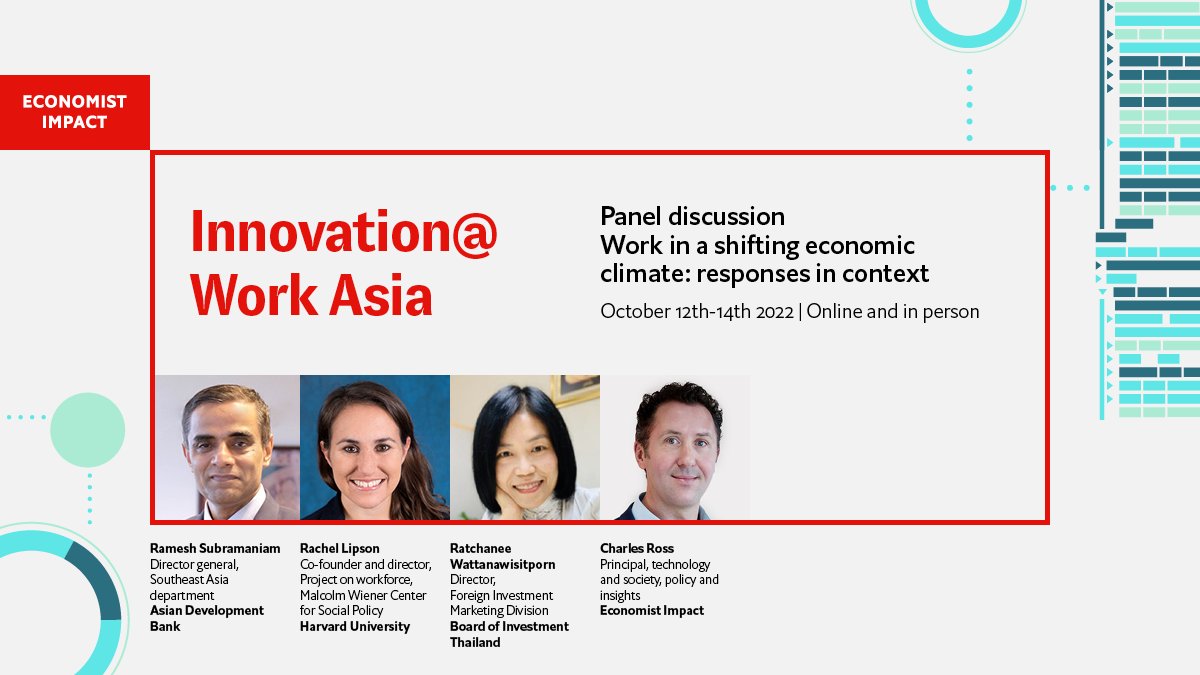 Economist Impact events (@economistevents) on Twitter photo What effect does a changing risk environment from cyber-threats, energy prices and climate issues have on operations? Hear from Ramesh Subramaniam, <a href="/ADB_HQ/">Asian Development Bank</a>, Rachel Lipson, <a href="/Kennedy_School/">Harvard Kennedy School</a>, <a href="/Harvard/">Harvard University</a> and Ratchanee Wattanawisitporn, <a href="/BOInewsTH/">THAILAND BOARD OF INVESTMENT (BOI)</a> bit.ly/399Njji What effect does a changing risk environment from cyber-threats, energy prices and climate issues have on operations? Hear from Ramesh Subramaniam, <a href="/ADB_HQ/">Asian Development Bank</a>, Rachel Lipson, <a href="/Kennedy_School/">Harvard Kennedy School</a>, <a href="/Harvard/">Harvard University</a> and Ratchanee Wattanawisitporn, <a href="/BOInewsTH/">THAILAND BOARD OF INVESTMENT (BOI)</a> bit.ly/399Njji