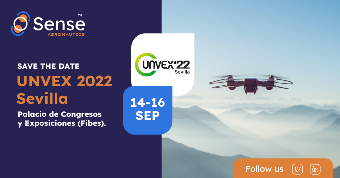 Con #SenseAeronautics, vuela lejos, vuela seguro 🍂. Te esperamos en una nueva edición de @UNVEX en la que presentamos el sistema Sense&amp;Avoid. Esta #tecnología permite la detección de otras aeronaves para reducir el riesgo de colisión en vuelo. ¡Ven a conocernos! #UNVEX2022