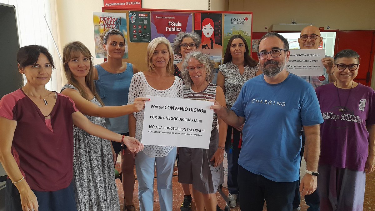 educacio_ccoopv's tweet photo. Avui dia 14 de setembre ens mobilitzem per un #convenijust #conveniojusto al sector de discapacitat estatal. Tota la nostra força, tota la nostra solidaritat!!!
Tota la info: https://t.co/TZdzBsTbL8 https://t.co/eA7v1MV3c5