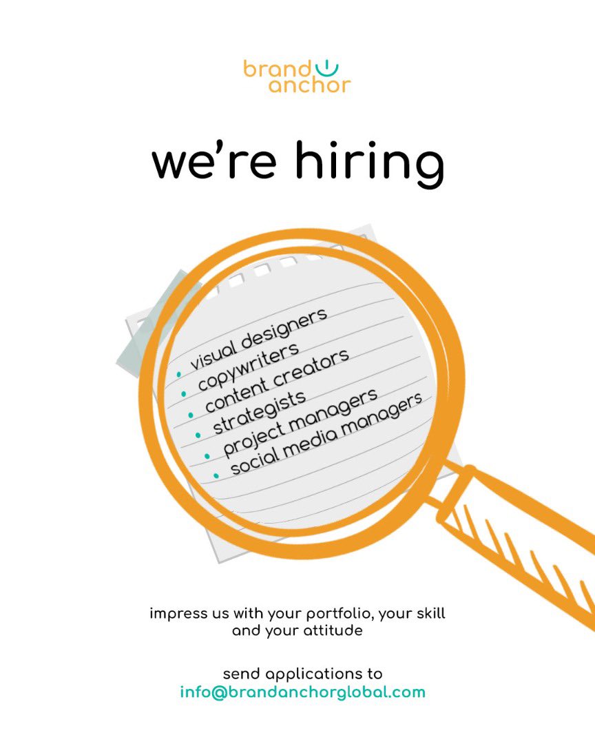 we want people who strategise, write, design and manage like the rent is due