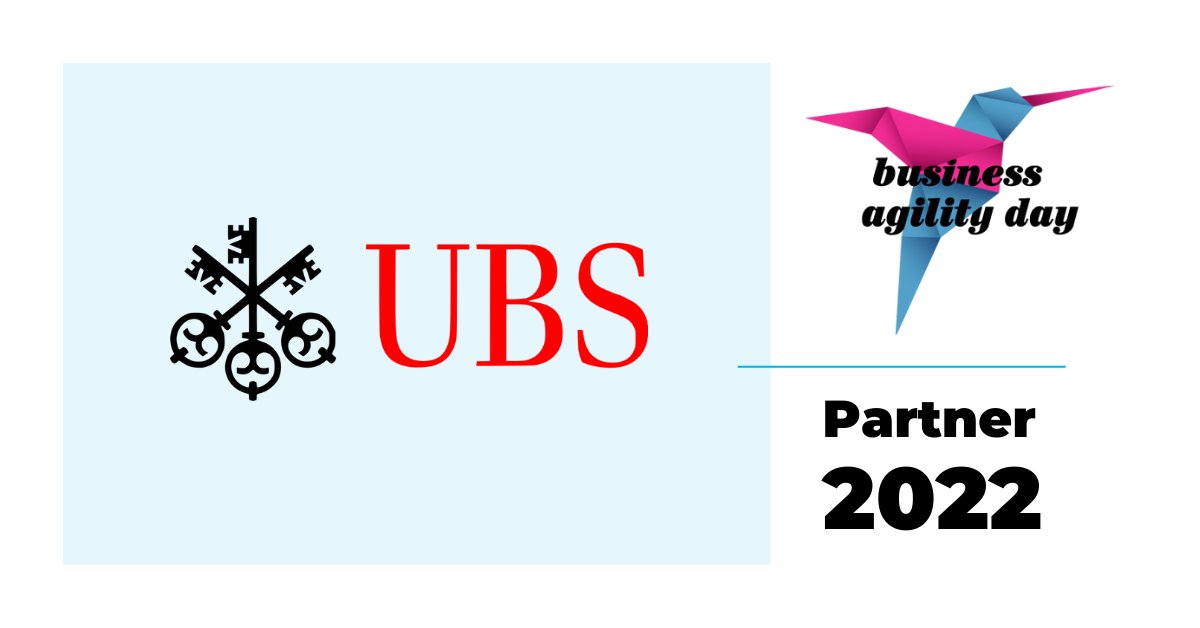 UBS is a Gold Partner at this year's Business Agility Day. If you would like to know more about how UBS is implementing agility &amp; what their learnings are: Meet them at the conference &amp; visit one of the speaker sessions with UBS.
More about the programme: bit.ly/3BC7Ety