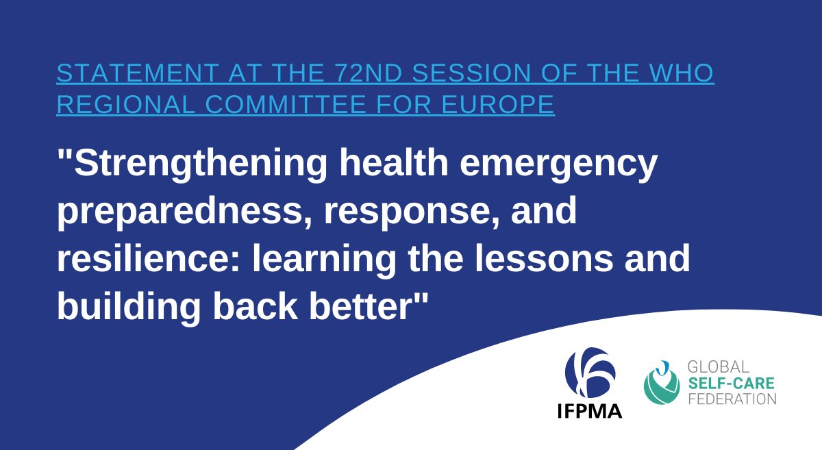 Swift #pathogensharing, an enabling #innovation ecosystem, multilateral partnerships & regulatory agility are among the #C19LessonsLearned that must be implemented to fight against future unknown diseases. Joint statement delivered @WHO_Europe #RC72: ifpma.info/3DcyMAo