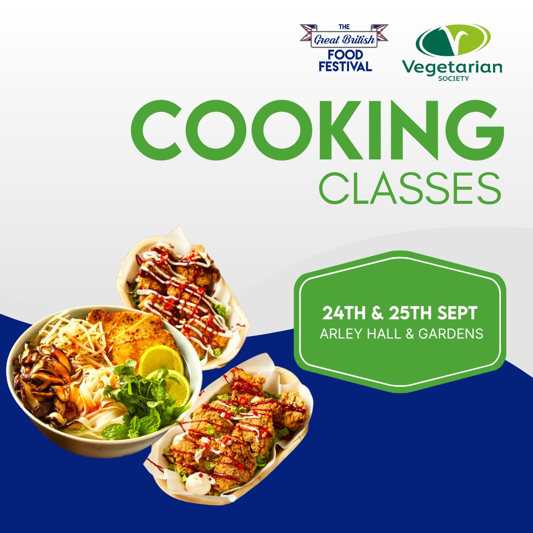 We have teamed up with the <a href="/vegsoc/">Vegetarian Society</a> for our last festival of the year at Arley Hall &amp; Gardens🥦🌮

You’ll get hands-on with the experts in veggie food making delicious Pulled BBQ mushroom tacos

See here for further info &amp; to secure your slot👉greatbritishfoodfestival.com/adult-cookery/