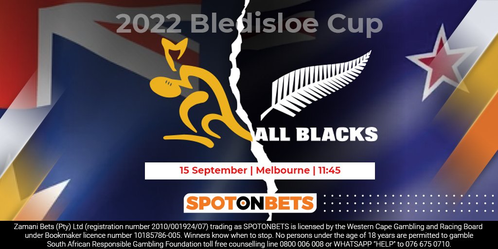 SpotonbetsZA's tweet photo. New Zealand will be looking to retain the #BledisloeCup this Thursday when they go against #Wallabies in Melbourne. 

Bet here https://t.co/o11owU0eZV https://t.co/0mNPKjZ0GV