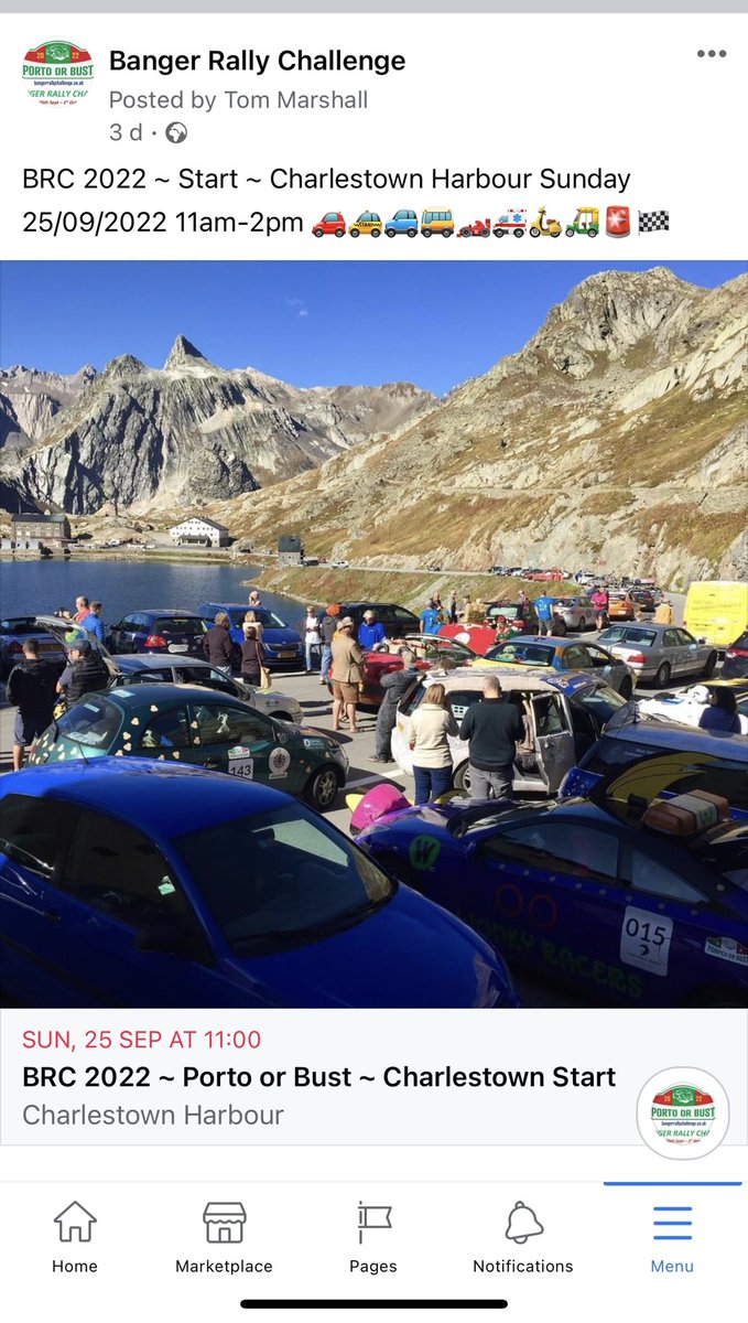BRC 2022 ~ Porto or Bust ~ 
Starting from Charlestown Harbour  Sunday 25/09/2022 11am-2pm 🚗🚕🚙🚌🏎🚑🛵🛺🚨🏁

m.facebook.com/events/4719327…