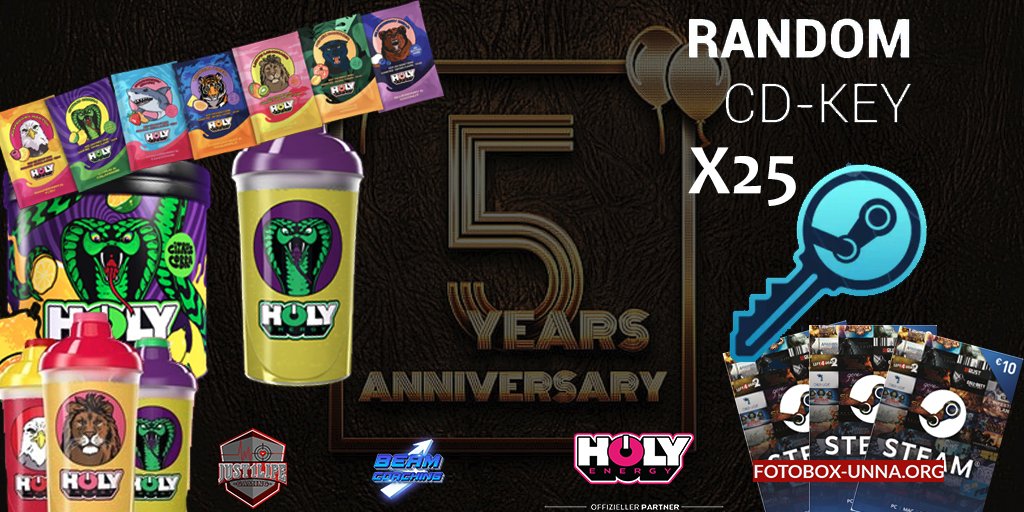 16 Tage noch. Dann heißt 5 Jahre Just1Life Gaming e.V.
8 Stunden Party in 12 Spielen und 30 Preisen in einem gesamtwert über 100€ und dazu noch einen Hauptgewinn von unserem Partner <a href="/holysquad/">HolySquad</a>
Das ganze findet auf Twitch statt.
twitch.tv/just1life_gami…

#verein #esport #5jahre