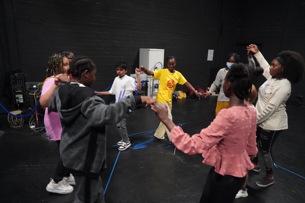 Our Creative Associates (aged 8 -11 from local schools and community groups) in a movement workshop with professional creative team including malakai sargeant, Kayodeine, Rema Kahsay, Phyllys Egharevba and Gerrard Martin 🕺💫 📷 Rhiannon Barker