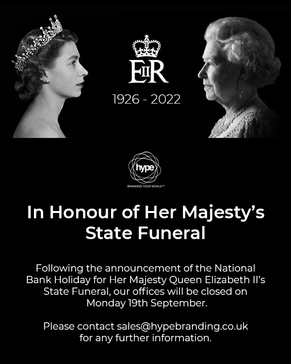 In Honour of Her Majesty's State Funeral, Hype Branding will be close don Monday 19th September. conta.cc/3L7kBi8
conta.cc/3DpKrMq