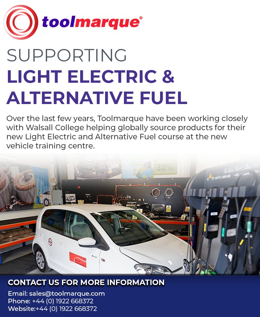 toolmarque's tweet image. We support light #electric &amp;amp; alternative fuel #automotive.
Over the last few years, #Toolmarque has been working closely with Walsall #College helping globally source products for their new Light #Electric and Alternative #Fuel course at the new v#ehicle training centre.
#tools