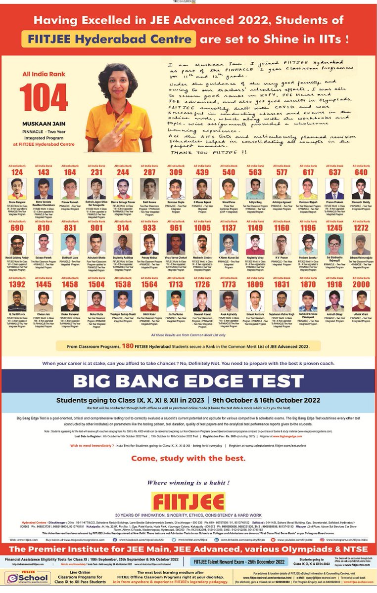 fiitjeehyd's tweet photo. #JEEAdvanced2022 #FIITJEEHyd #Fiitjee https://t.co/0s8OcgoA7z