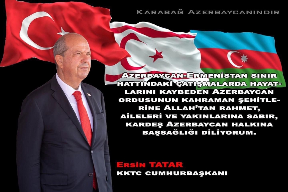 AZERTAC's tweet photo. President of Turkish Republic of Northern Cyprus offers condolences to Azerbaijani people https://t.co/nfvj1jwxxn #Azerbaijan https://t.co/xHJIT6Mpas
