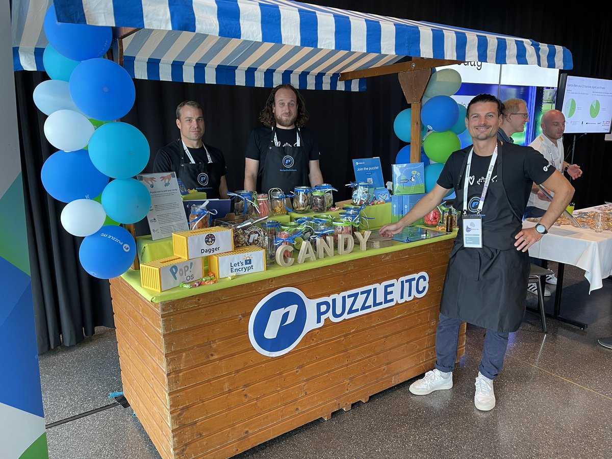 gerhardlazu's tweet photo. A few engineers from @puzzleitc think @dagger_io is cool &amp; worth trying out. I voted. The surprises keep rolling in. #swisscnd https://t.co/8VLLyq5Whg