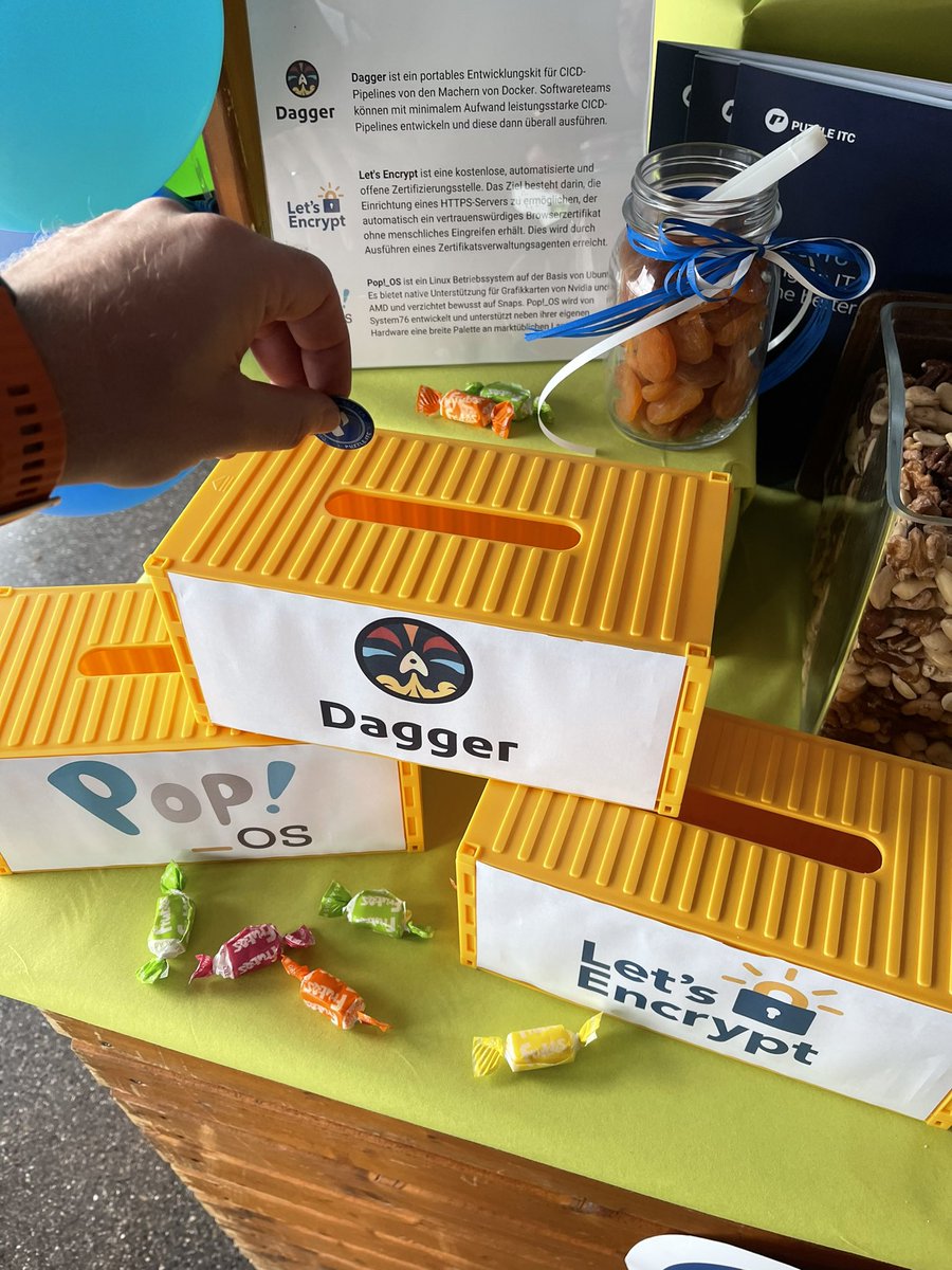 gerhardlazu's tweet photo. A few engineers from @puzzleitc think @dagger_io is cool &amp; worth trying out. I voted. The surprises keep rolling in. #swisscnd https://t.co/8VLLyq5Whg