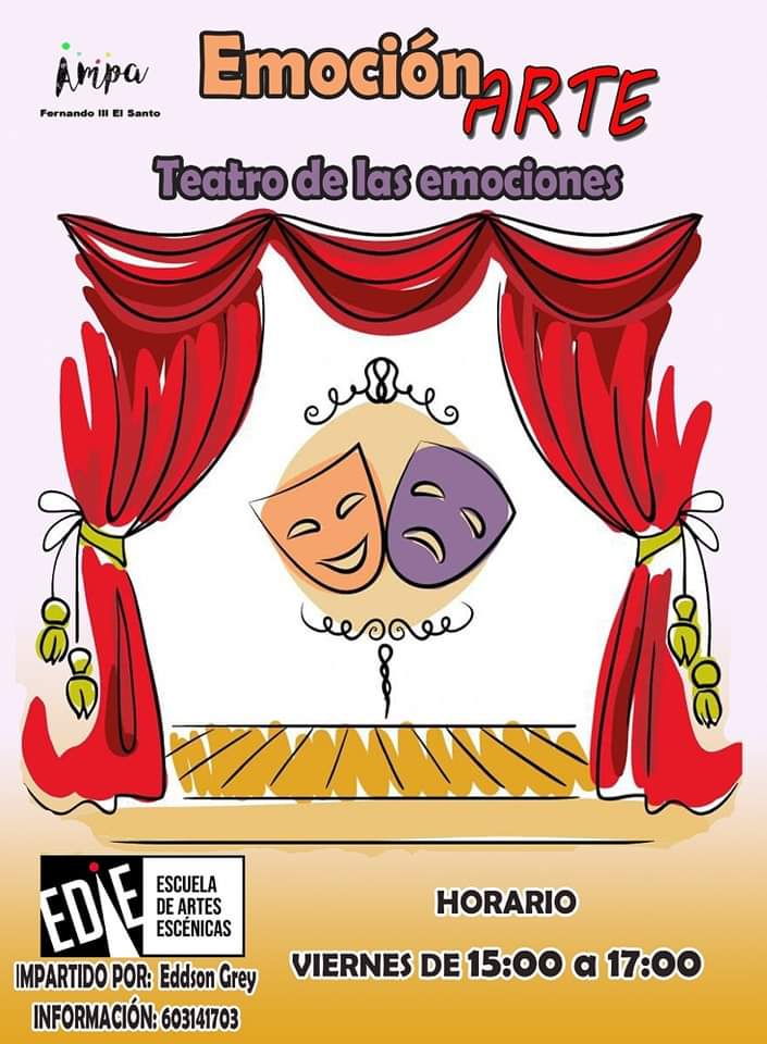 AmpaFernandoIII's tweet photo. Hoy presentamos una actividad que se estrenará este año en la oferta de Actividades y que estamos seguros que será todo un éxito
La #EDAE quiere crear una Escuela de Teatro en la que los protagonistas serán nuestros peques 🎭
👀 Atentos que en nada abrimos las inscripciones 💻 https://t.co/TIyiWbCGEK