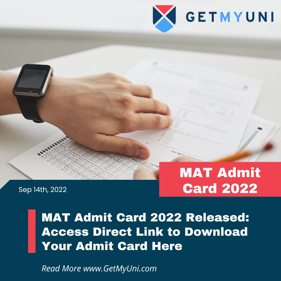 getmyuniedu's tweet photo. AIMA has released the MAT Admit Card 2022. Use the direct link here to download &amp; print the admit card before the exam on 18 September.

Read more at: https://t.co/SmFhCLdHUu

#MAT2022  #MATAdmitcard #AIMA #GetMyUni https://t.co/9qXQwKK9Tl