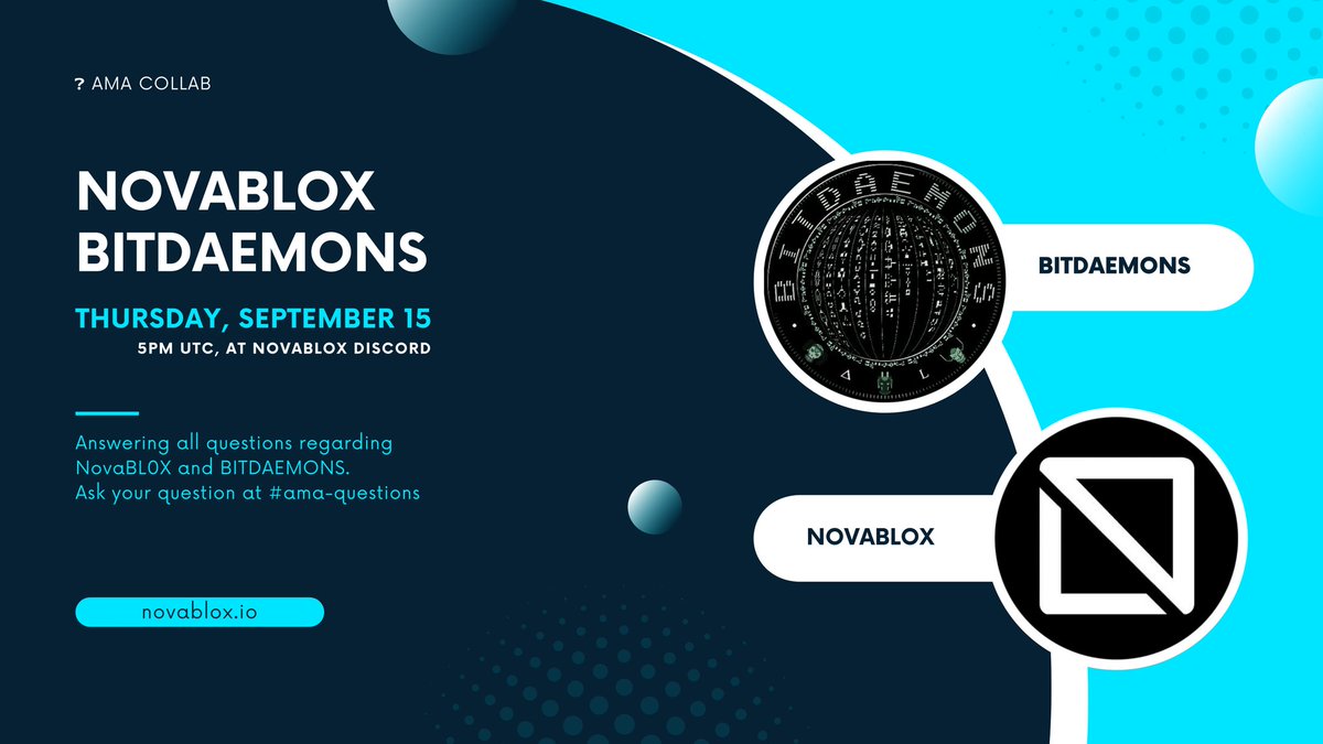 We will be joined by the <a href="/BitDaemons/">BitDaemons 👹 DaemonDAO</a> team in our discord server tomorrow at 5pm UTC for a joint AMA where we'll discuss our projects and future plans, be sure to ask any questions you may have for either of us in our #ama channel! 😊
Join the event: discord.gg/6JCNxbt2?event…