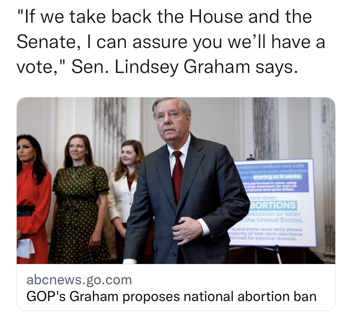 MeidasTouch's tweet photo. Good morning and thank you to Lindsey Graham for reminding Americans why it’s never been more important to vote for Democrats up and down the ballot. Roevember is coming. https://t.co/yZwqOO52KN