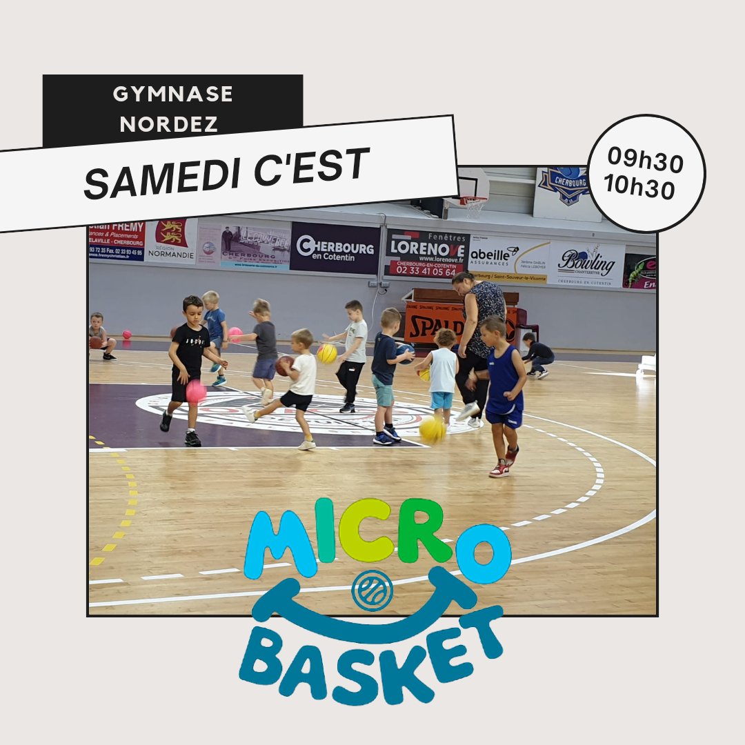 CherbourgBB's tweet photo. Le samedi à Nordez, c'est micro-basket ⛹️🏼♂️⛹️🏾♀️
Labélisé par @ffbasketball
Accueil dès 09h15
#Cherbourg #basketball #formation #microbasket #Cotentin #Manche #Normandie https://t.co/OLOgQuw6Fr