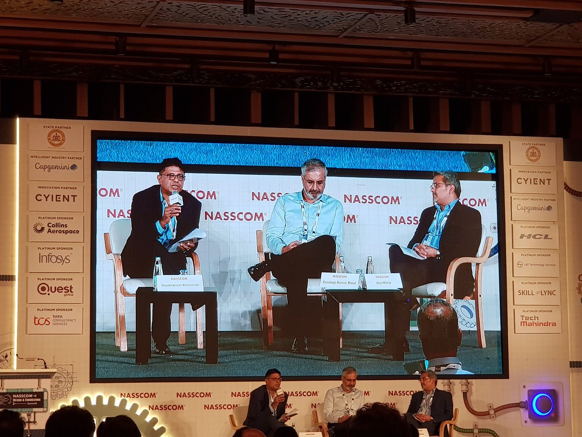 pareekhjain's tweet photo. .@NASSCOM Engineering R&D Summit. Gopikrishnan Konnanath, Head of Engineering Services @Infosys, leading discussion on last mile connectivity along with his co-panelist.
#EIIRTrend #engineering #NasscomES https://t.co/pCvyOkxtnf