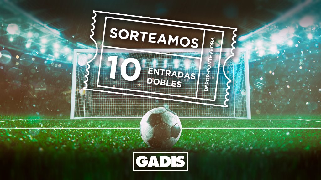gadis's tweet image. ¿Quieres ver el @RCDeportivo - @PontevedraCFSAD este domingo en Riazor 🔵​⚪​? ¡Sorteamos 10 entradas dobles 🤩! 

Solo tienes que seguirnos y hacer RT… ¡mañana sabréis si las habéis conseguido ⚽⚽!

BBLL: gadis.es/promo/bases-le…