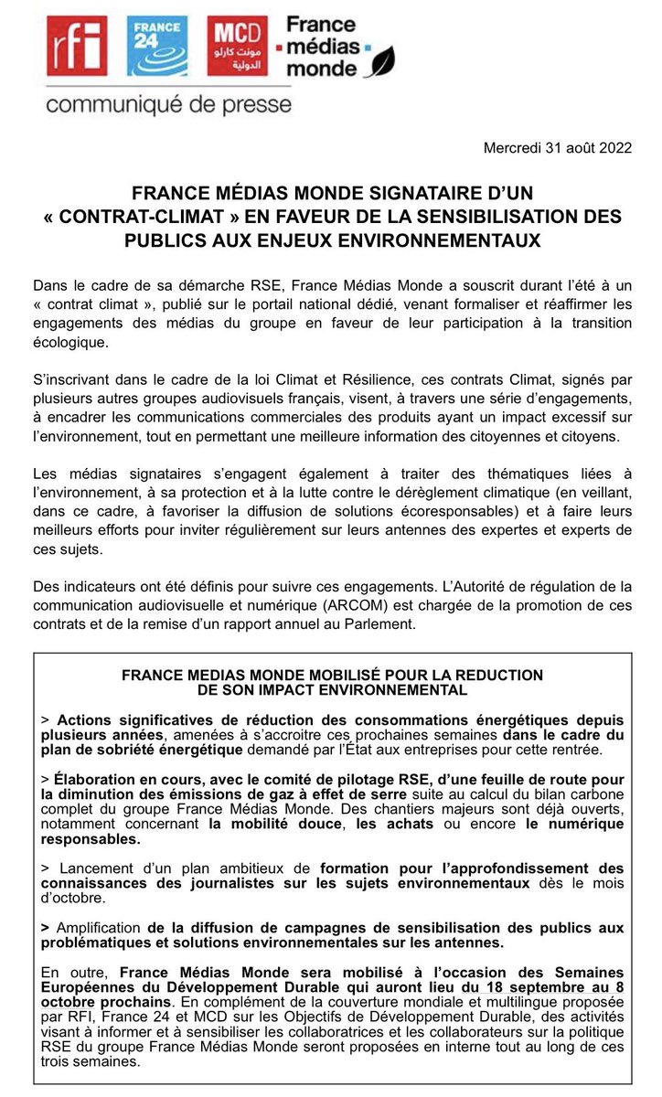 A titre personnel, j'ai choisi de me joindre aux signataires de cette initiative française pour "un journalisme à la hauteur de l'urgence écologique", qui invite la profession à modifier sa façon de travailler sur ces enjeux. Avis aux collègues belges.
#UrgenceMédiaÉcologie