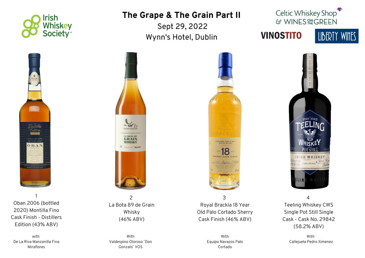 IrishWhiskeySoc's tweet photo. For our next event, we're doing whiskey and sherry pairings hosted by @CathrynBellsomm Booking opens tonight for members! https://t.co/n9lmtTCd5Y
