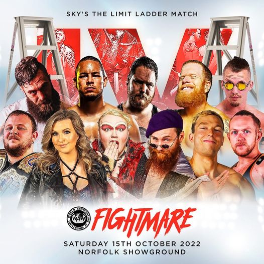 WAW_UK's tweet photo. Who will triumph in the Sky's the Limit ladder match? Featuring @ArronWarnes @Sullivanpw87  @meanmanomalley @KingOfCouture @vanessapw_ @KobeNitro8 @Irndru92 + more.

🎟️ https://t.co/n7O7saWNLo https://t.co/3ADraildfa
