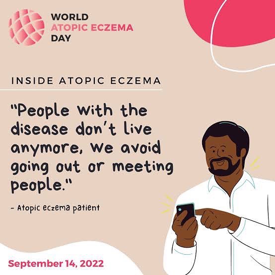 CapeSkinDoctor's tweet photo. World Atopic Eczema Day (14 September), reminds people affected by atopic eczema that they are not alone. You cannot catch eczema, and it is perfectly safe to hold the hand of someone with eczema. #atopiceczema #eczema #WorldEczemaDay #InsideAtopicEczema #EczemaOutreach https://t.co/BGMjXlhE2N