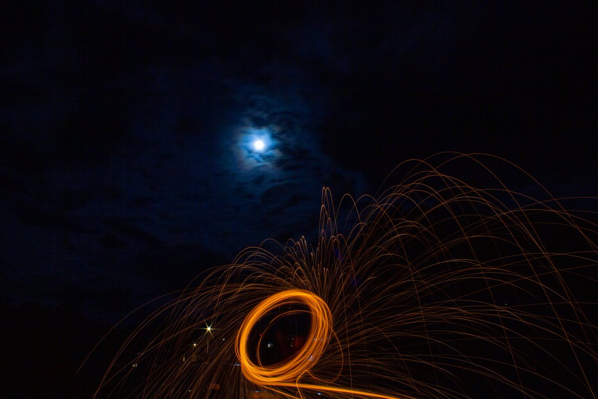 Heya MR. Moon  🔥🌕
:
:
:
#photooftheday
#lightpainting
#Steelwool
#Spark
#Art
#Night
#Glowing 
#LongExposure 
#Illuminated
#Creativity
#Night 
#Creativity 
#Illuminated 
#Glowing 
#LongExposure 
#Darkness
#moon
#astrophotography