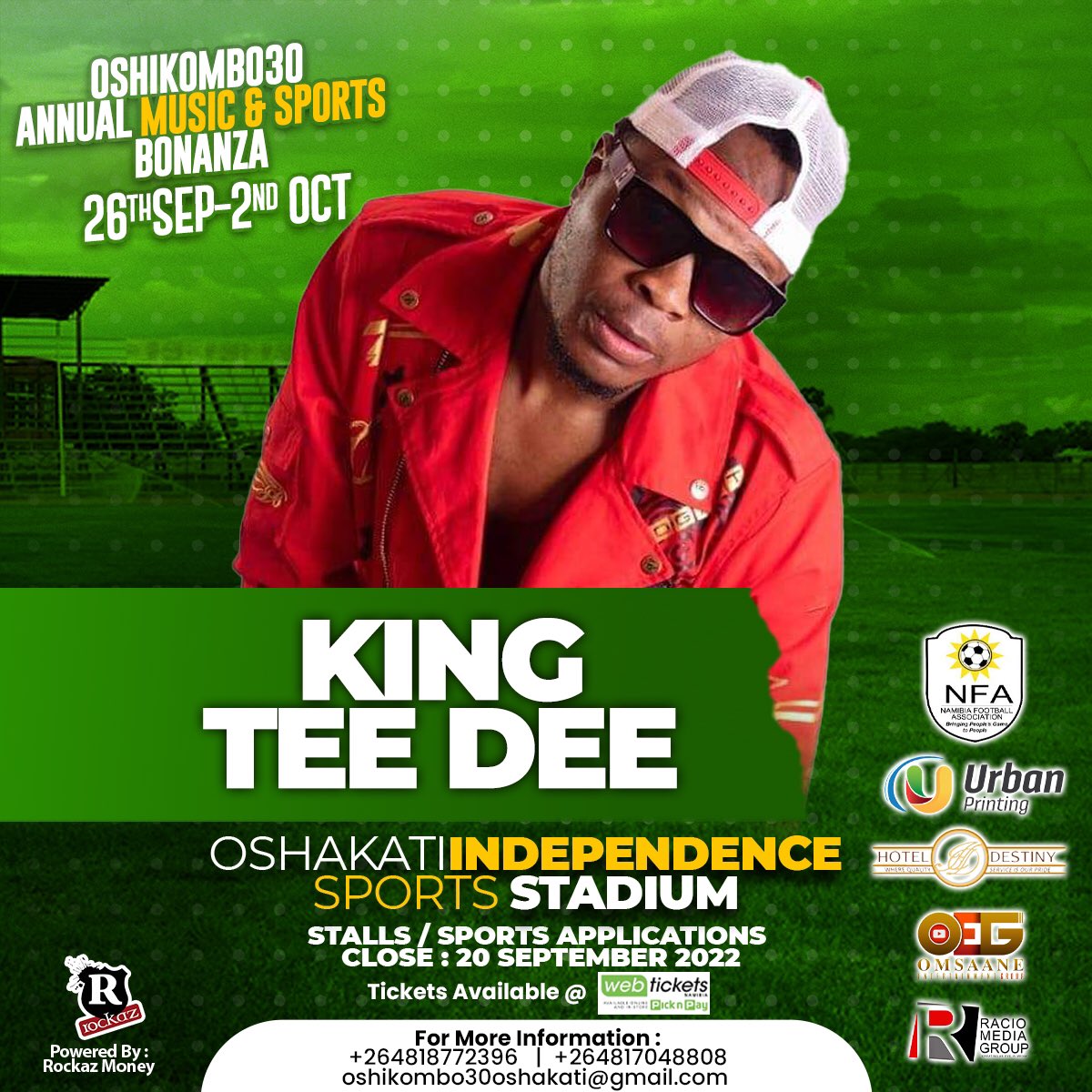 ExitRockaz's tweet photo. After We Rockaz UNAM Stadium, #OshakatiIndependenceStadium Will Welcome @KINGTEEDEE3545 In Style!! #Oshikombo30 See You There!! https://t.co/t0CIDCxUid