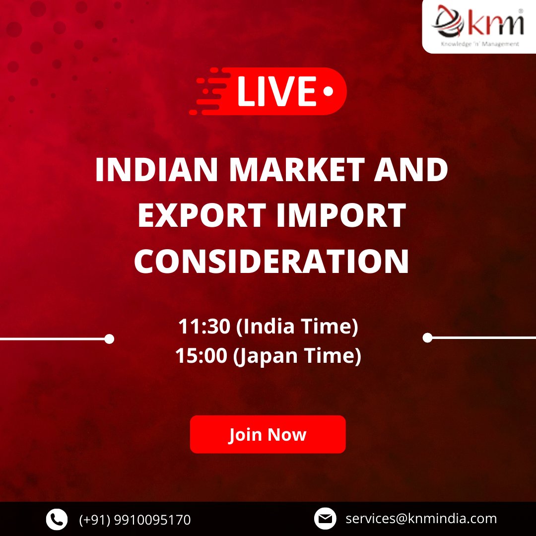 KnmManagement's tweet photo. Do not miss the opportunity to know in detail about the Indian market and export-import considerations. Register now for the online webinar on 14th September 2022.

Register now - https://t.co/FoStqELlRo 

#import #export #indiamarket #business #businessopportunities #livewebinar https://t.co/1ar59UGBdp