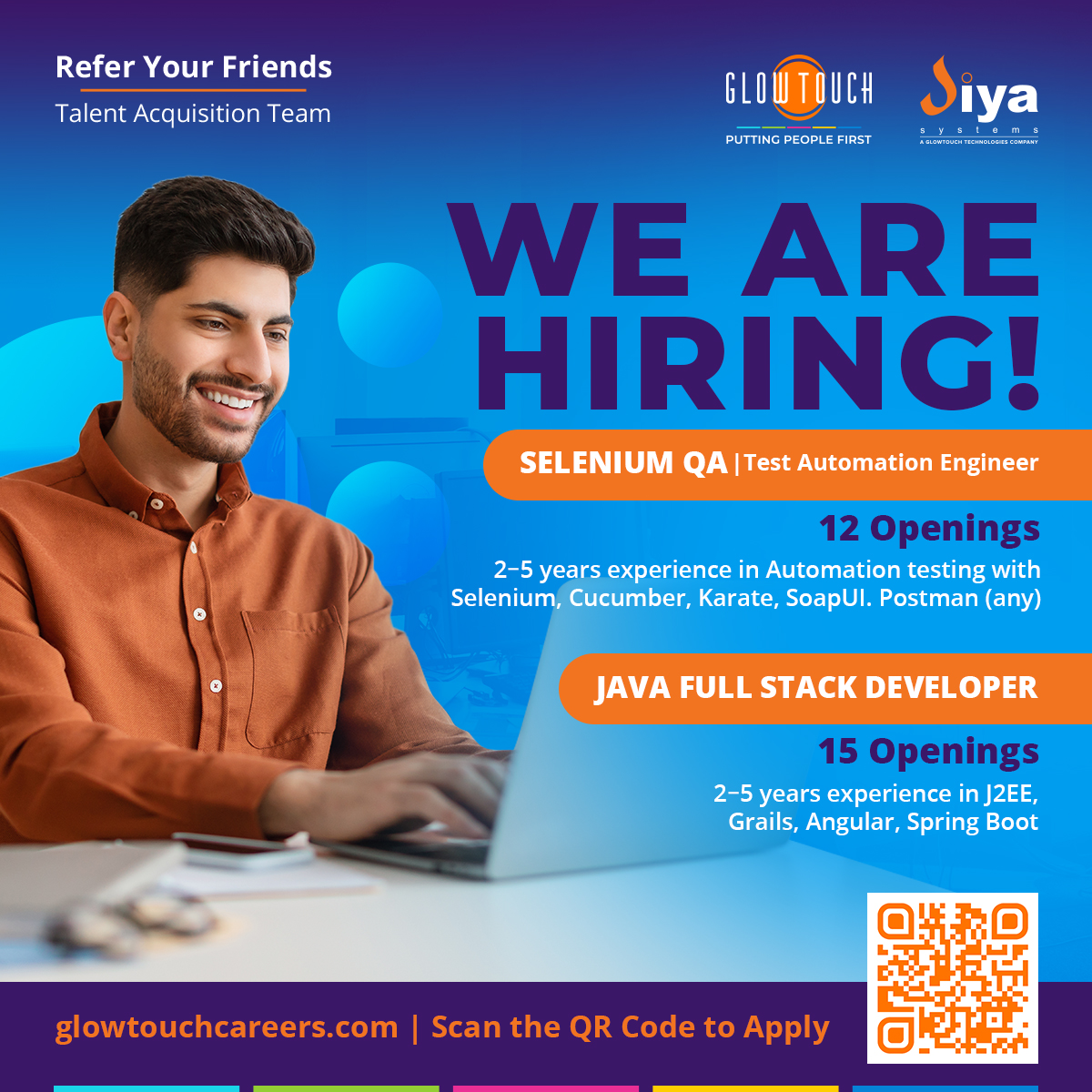 diya_systems's tweet image. We have great opportunities for candidates with 2-5 years of experience in Selenium QA - Application Development and Java Full Stack Development. Please apply at GlowTouchCareers.com. 
#Hiring #SeleniumQA #JavaDeveloper #Selenium #Java #ApplicationDevelopment #Diya #GlowTouch