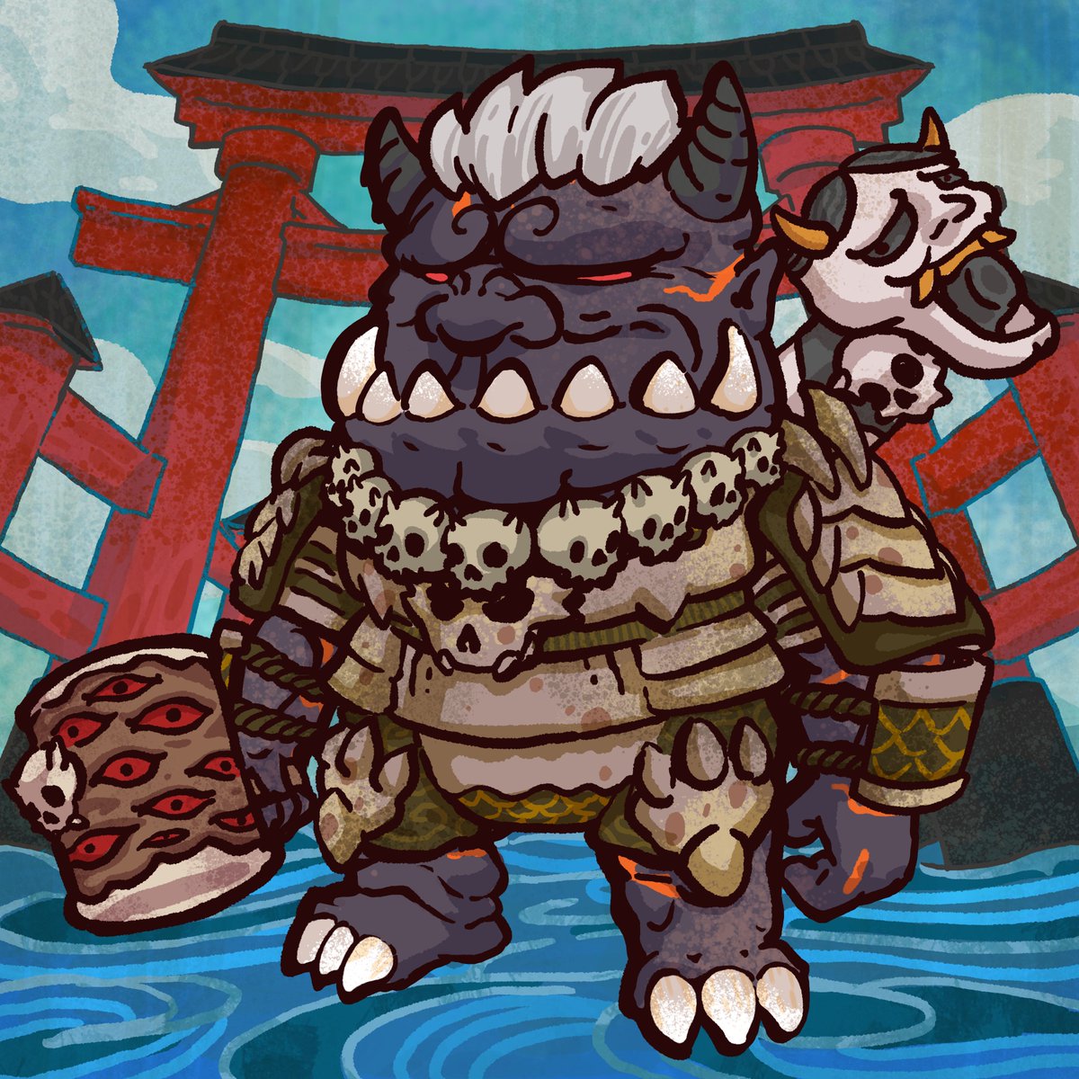 DEMON_CRAFT_NFT's tweet photo. Magma Demon Crafter 👹 This isn't your typical art. There are loads of unique traits. Each NFT is 1/1 https://t.co/JNiCehW6Oi
