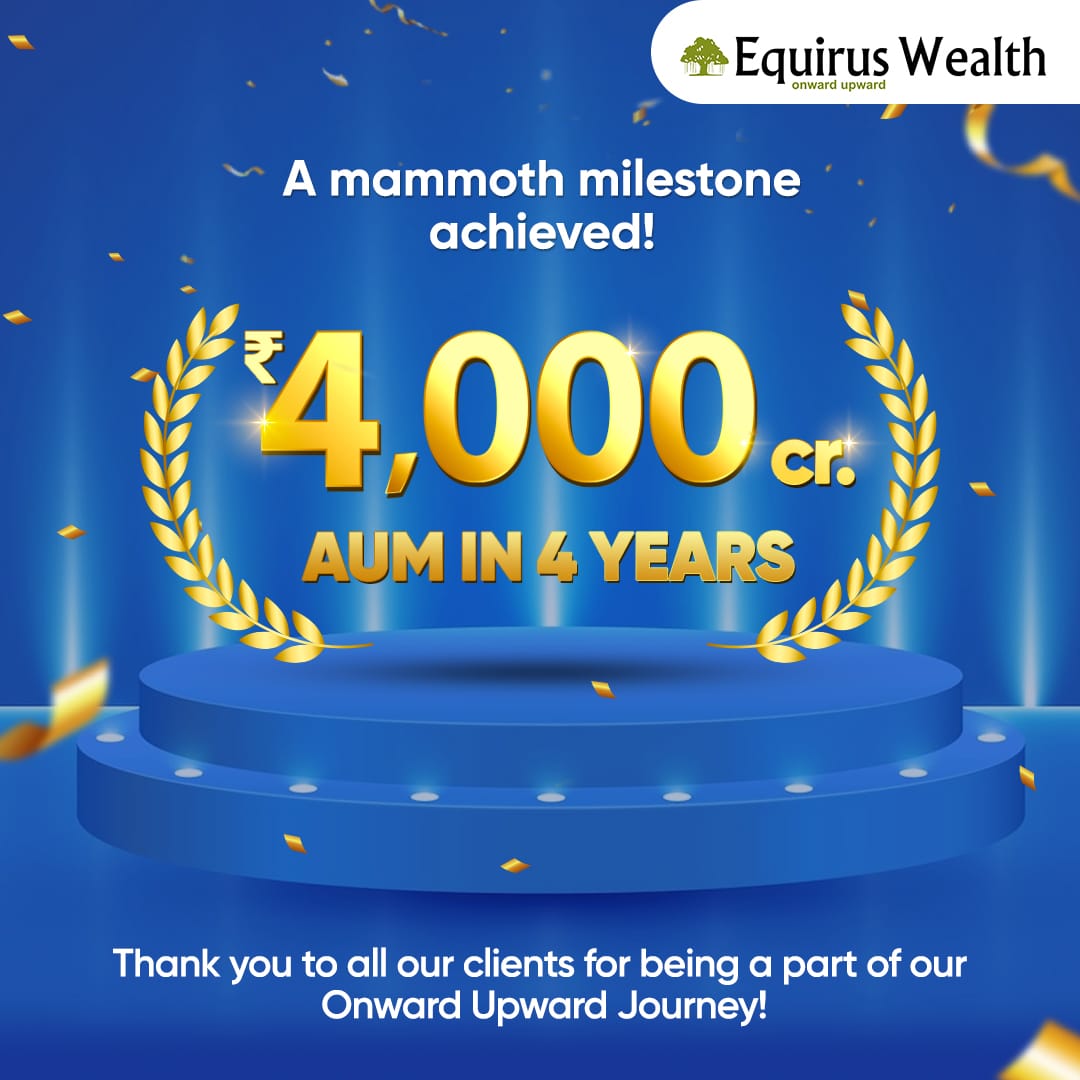 equirusgroup's tweet photo. Not 3, but 4 Cheers to #EquirusWealth as we achieve the 4000 cr. AUM Mark in 4 Years! 

It has been our constant endeavor to offer tailor-made wealth solutions that help our clients gain long-term returns. We thank you for helping us achieve this outstanding feat!

#Equirus https://t.co/L6382TvtX5