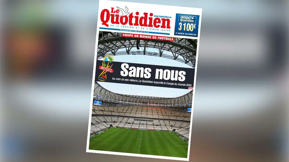 5️⃣ "Même si la France est championne, nous ne relaierons pas l'exploit sportif"

Coupe du monde 2022 : "Le Quotidien de La Réunion" boycotte la compétition au Qatar 👇

francetvinfo.fr/coupe-du-monde…