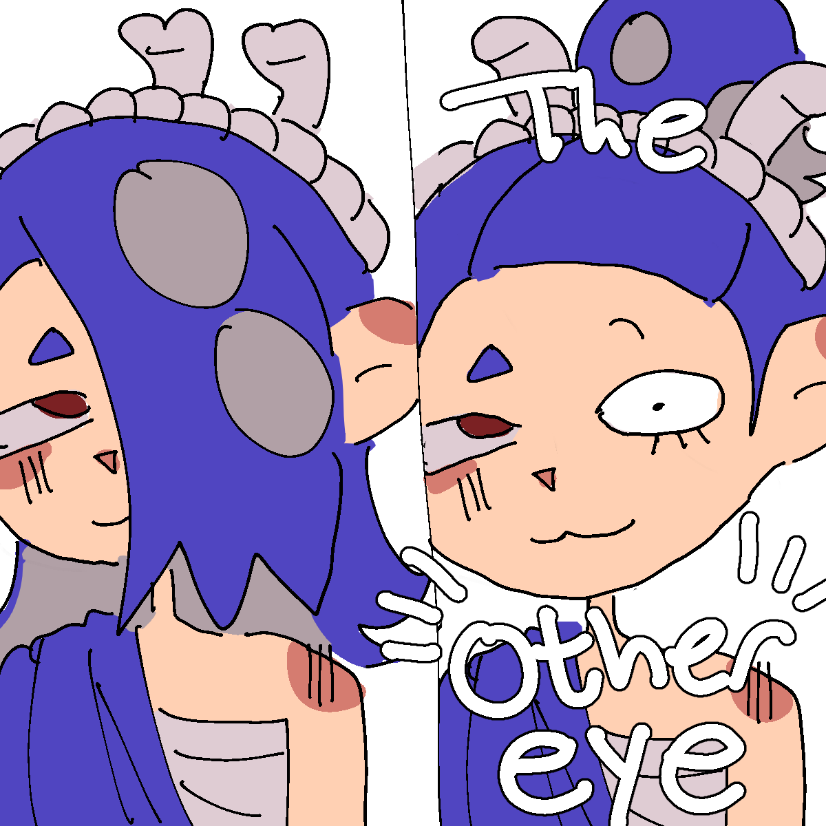 PoorSplatoon's tweet photo. the real reason nintendo put her eye behind their hair....

#Splatoon3 #Splatoon #shiver https://t.co/nBkLSW0RwG