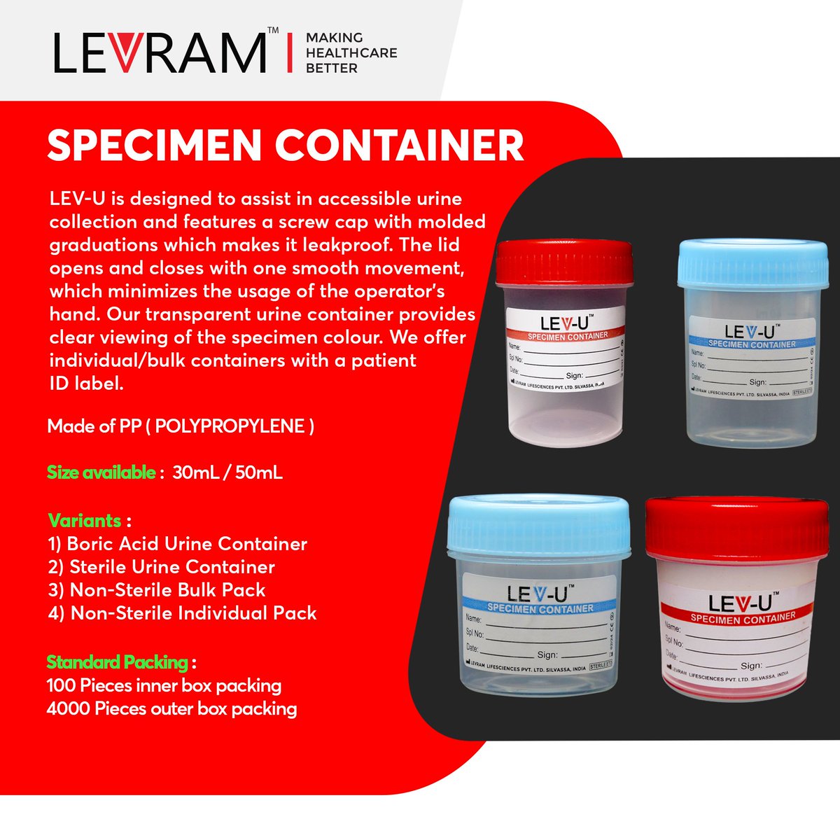 LEV_RAM_'s tweet photo. #levram #sample #containers #specimen #storage #urineanalysis #urinesample #collection #preanalytical #diagnostic #productofindia #makeinindia https://t.co/YmD54iJwYB